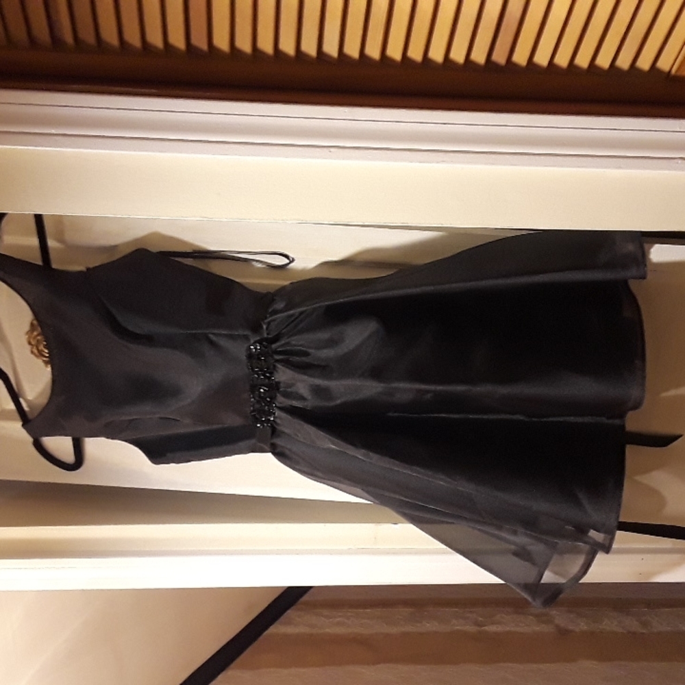 Formal womens black organza dress